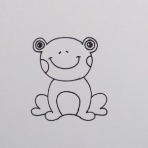 Draw a cute frog- step by step- final output