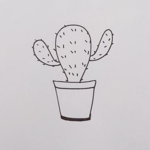 Cartoon Wind Cute Green Prickly Pear Cactus Drawing Elements PNG Images |  PSD Free Download - Pikbest