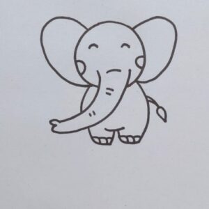 a cute and easy elephant drawing