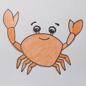 Easy Crab Drawing- Completed