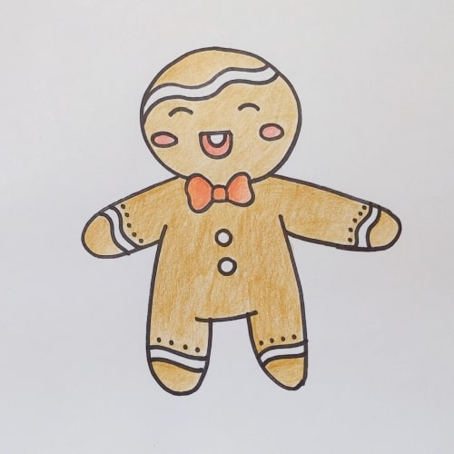 How To Draw Gingerbread Man Line Art - Clip Art Library