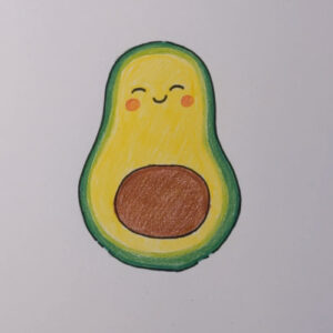 Avocado Drawing for Kids