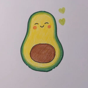 Avocado Drawing for Kids