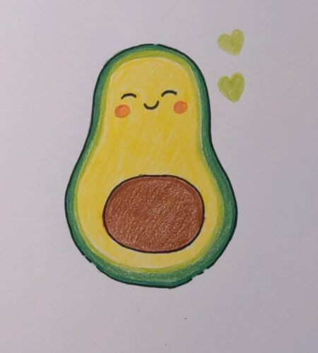 Avocado Drawing for Kids