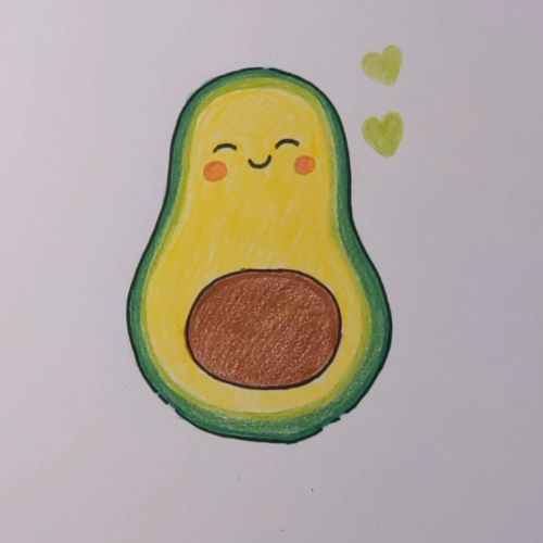 Avocado Drawing for Kids