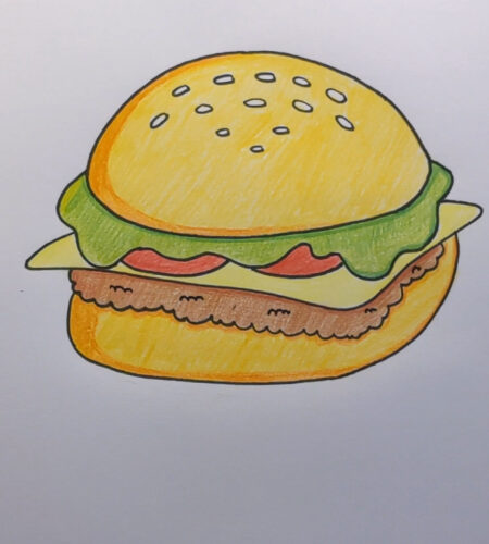 how to draw a burger