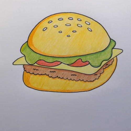 how to draw a burger