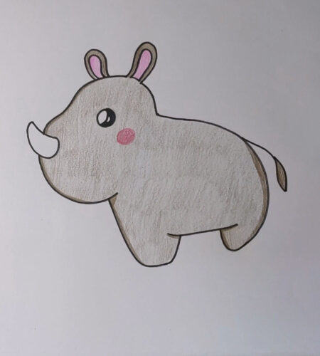 how to draw a rhino