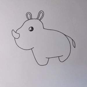 how to draw a rhino