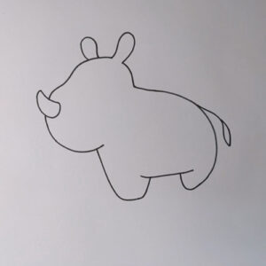 how to draw a rhino