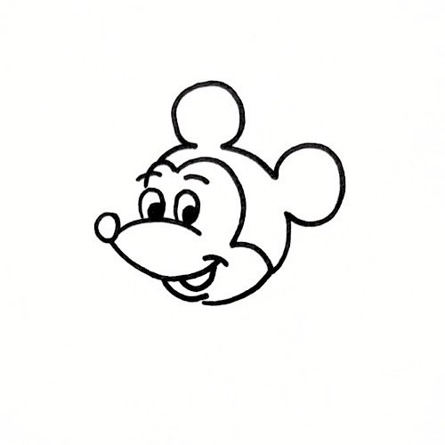 Mickey Mouse drawing step 5 completing the face and chin shape