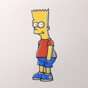 full Bart Simpson line drawing completed