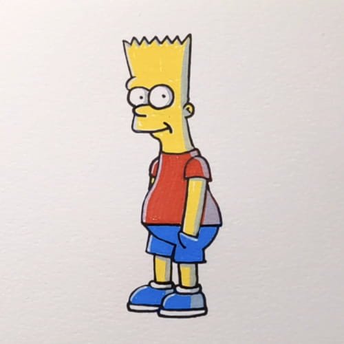 full Bart Simpson line drawing completed