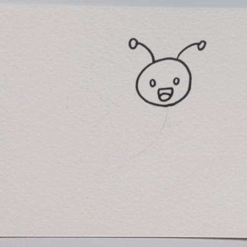 Bee drawing head face and antennae outline