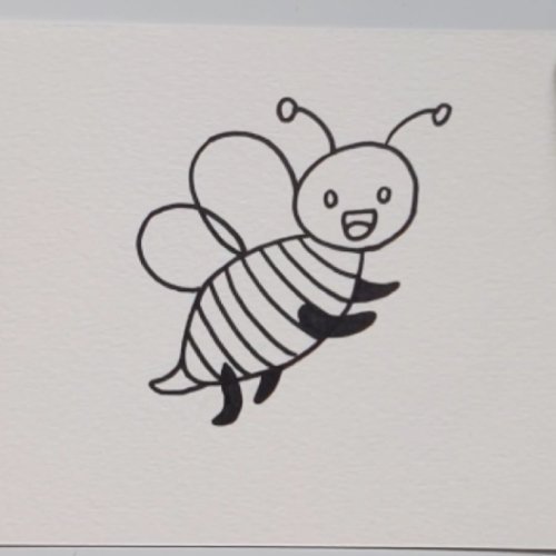 Bee drawing stripes and legs added