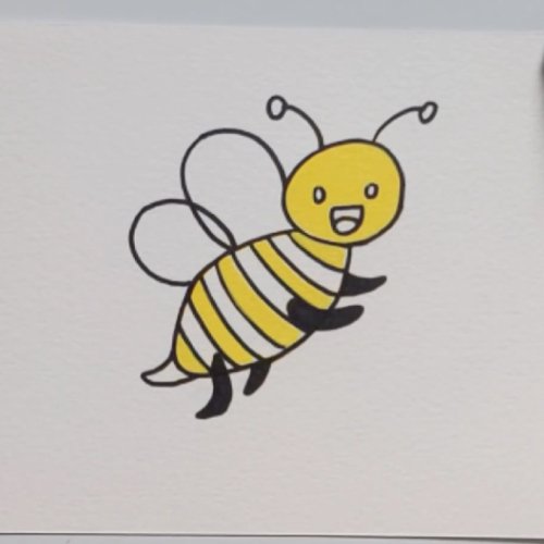 Bee drawing colored yellow stripes