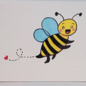 Finished cute bee drawing for kids