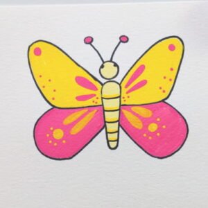 Finished cute butterfly drawing for kids
