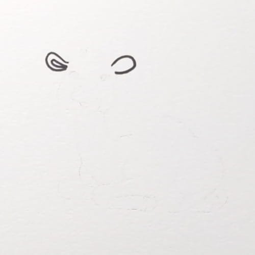 Camel drawing head and back outline for kids