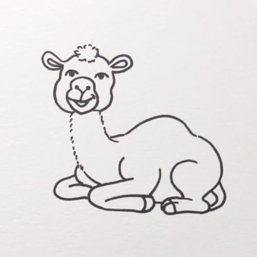 Camel drawing with simple body outline and leg shape