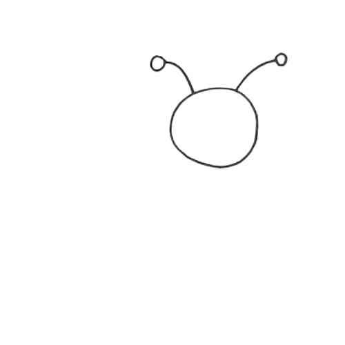 Cute grasshopper drawing head and antennae outline