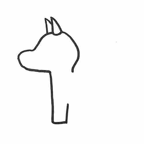 Dragon drawing neck and front leg