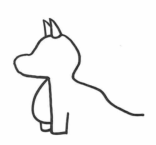 Dragon drawing body and long tail outline