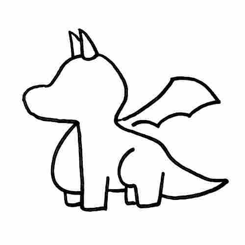 Dragon drawing with rounded belly detail