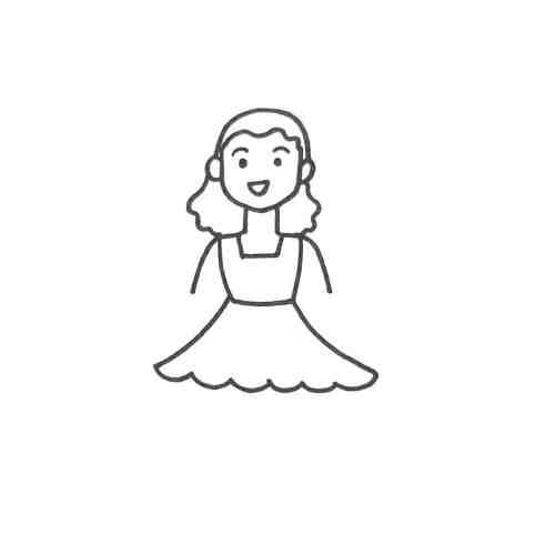 Fairy drawing with complete dress outline