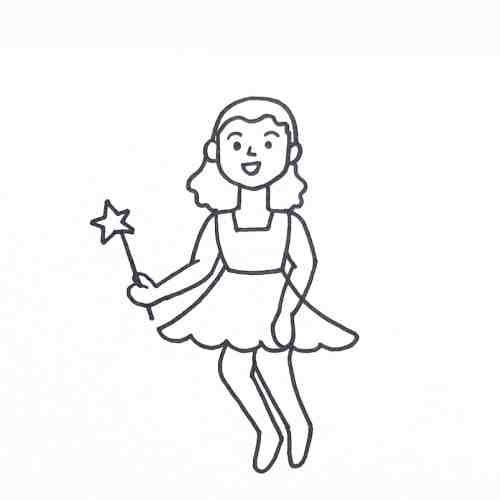Fairy drawing arms legs and magic wand