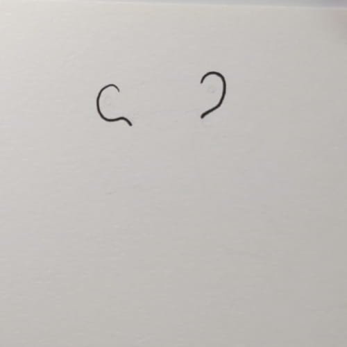 Hammerhead shark drawing step 1 – two curved side shapes for the hammerhead shark head
