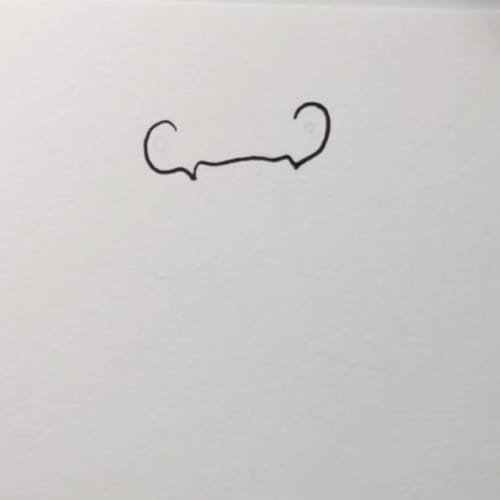 Hammerhead shark drawing step 2 – hammerhead shark head outline connected with eyes added