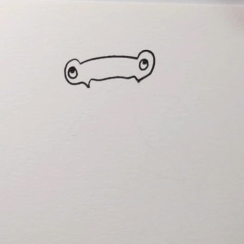
Hammerhead shark drawing step 3 – hammerhead shark drawing with long curved front body line