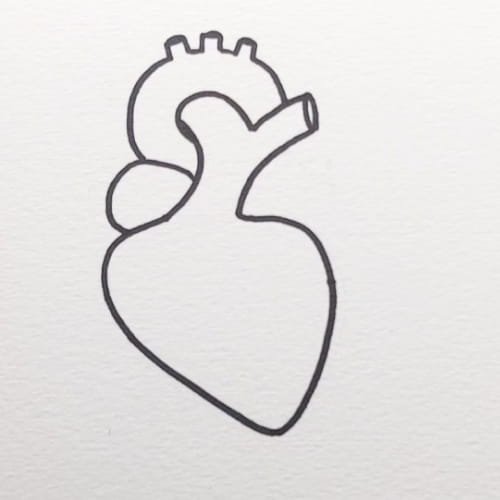  Easy heart drawing for kids complete heart outline