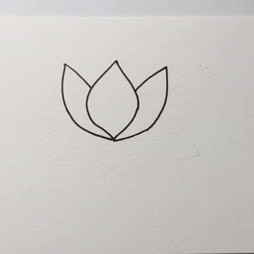 Lotus drawing with side petals added