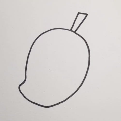 Mango drawing with stem added
