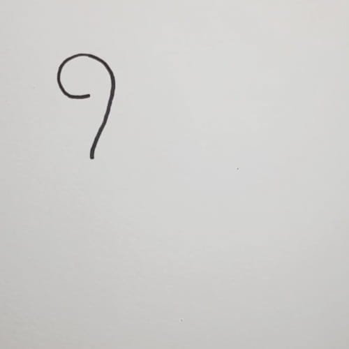 First curved neck and head for an easy Peacock Drawing for Kids.