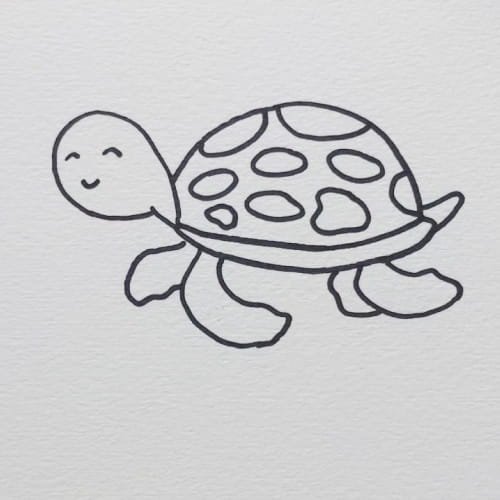 Sea turtle drawing flippers added