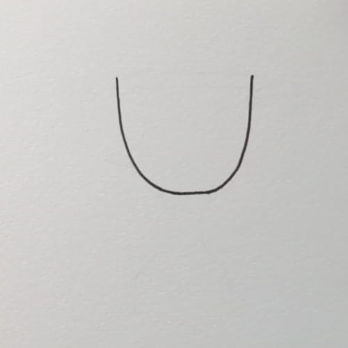 Trophy drawing step 1 – simple trophy cup shape outline for kids