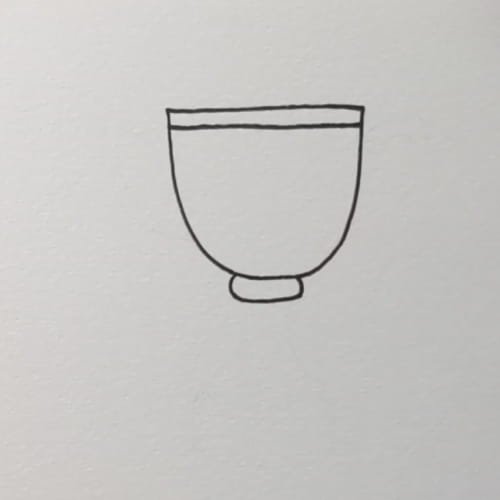 Trophy drawing step 2 – trophy drawing with top rim and small bottom stand