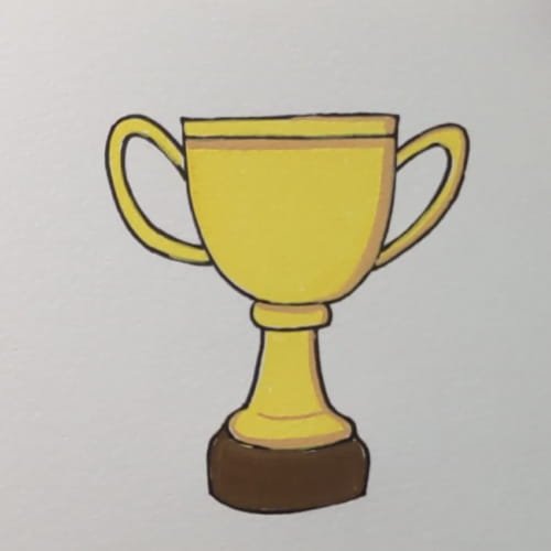 Trophy drawing step 5 – trophy drawing with two side handles completed