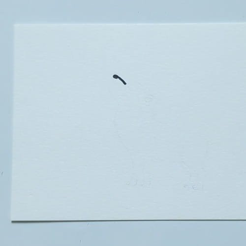 Wolf drawing step 1 – short curved line for the top of the wolf head