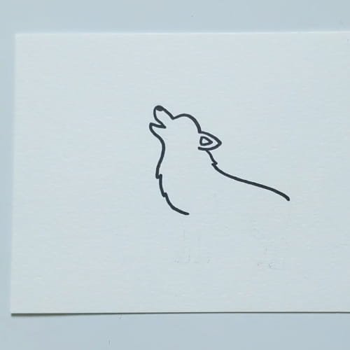 Wolf drawing step 4 – wolf drawing with back line extending from the head