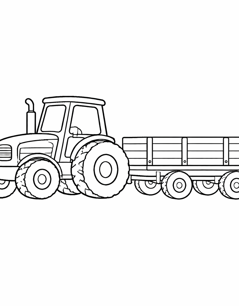 tractor colouring page for kids printable farm vehicle